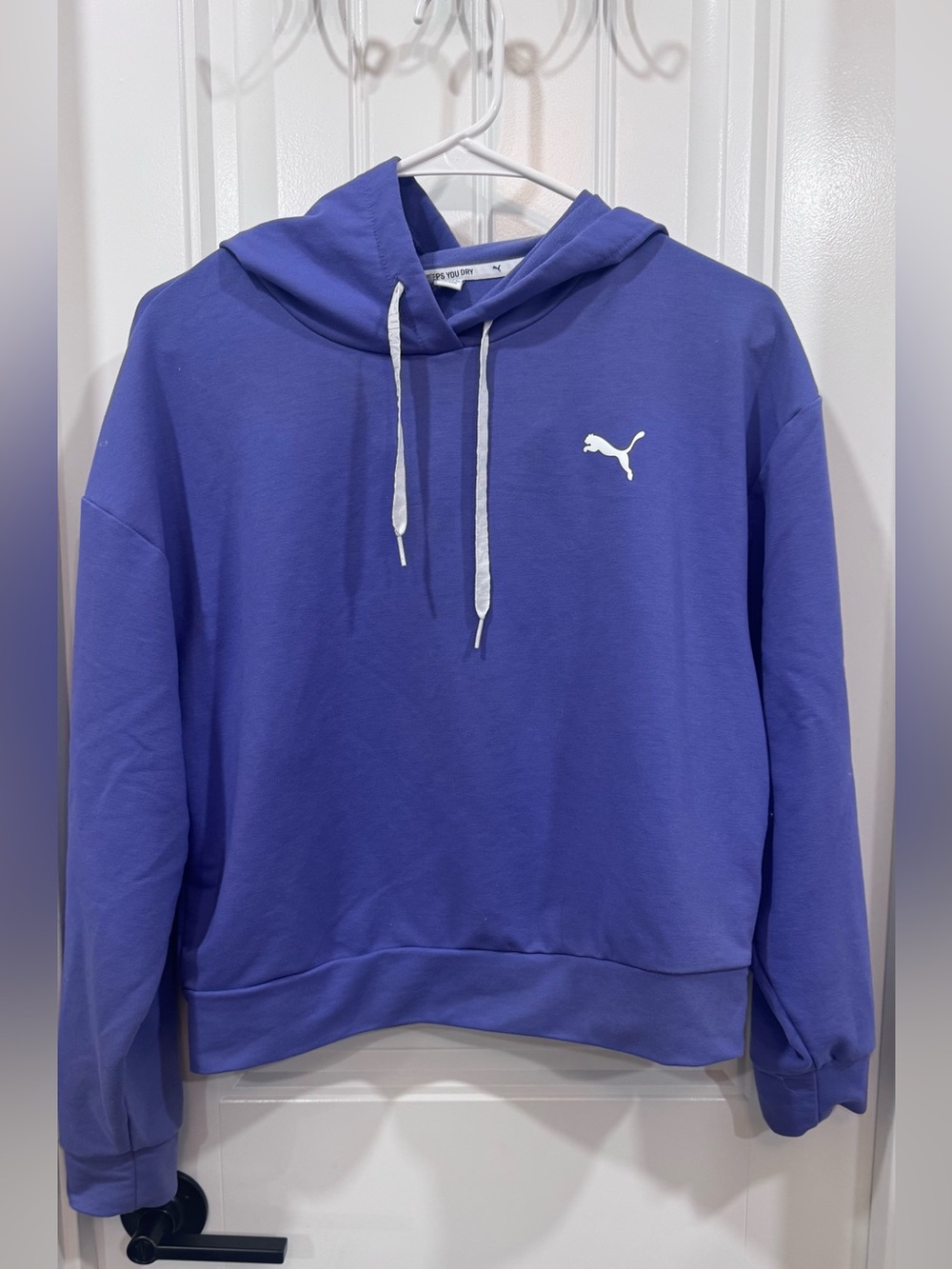 Puma Women's Purple Crewneck Hoodie with White Logo